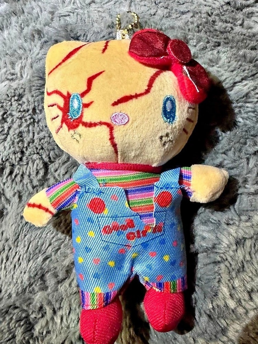 Sanrio Hello Kitty x Chucky Plush Keychain Blue & Pink